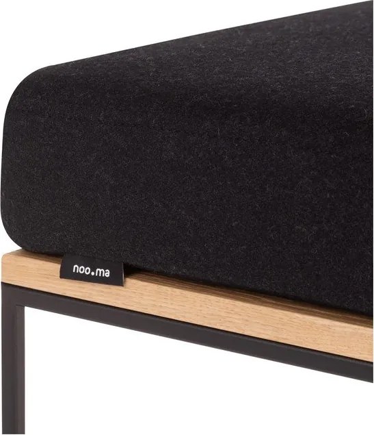 Czarny tapicerowany stołek Feo – noo.ma