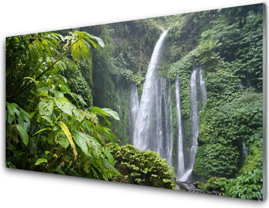Szkło do Kuchni na Ścianę Orzeźwiający Wodospad Leśny