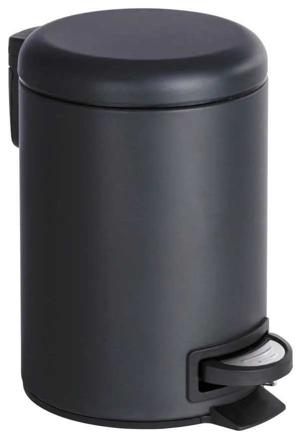 Czarny kosz na śmieci Wenko Leman, 3 l