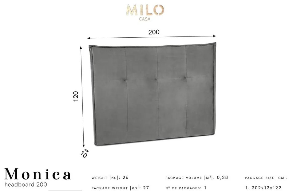 Beżowy zagłówek 200x120 cm Monica – Milo Casa