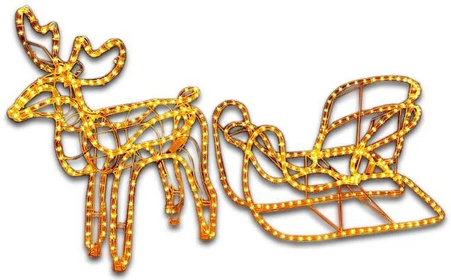 Świetlna dekoracja - renifer świąteczny, 140 cm, ciepła biel