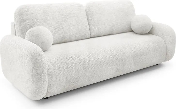 Kanapa LEON rozkładana funkcja spania kremowa sofa