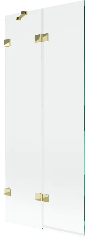 Mexen Lunar parawan nawannowy 2-skrzydłowy lewy 80 x 150 cm, transparent, złoty - 897-080-100-50-00-L