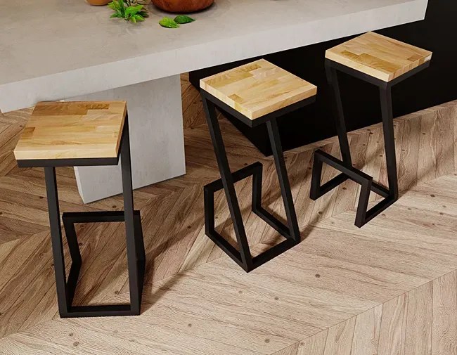 Nowoczesny dębowy hoker loft - Delto 6X
