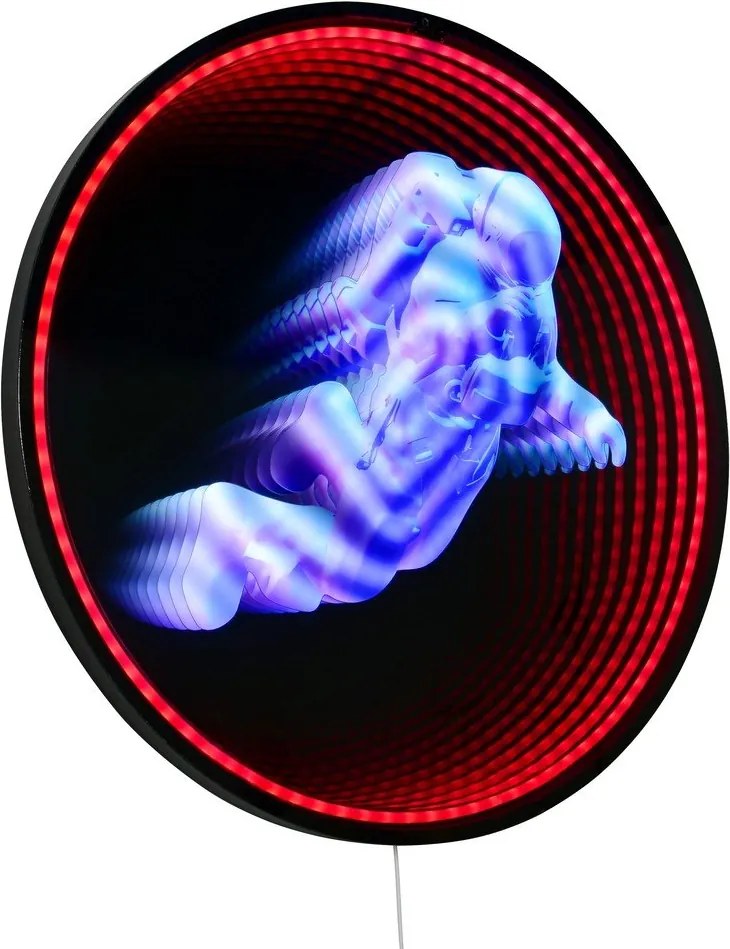 Czarna dekoracja świetlna ścienna do kontaktu ø 60 cm Duke – Reality