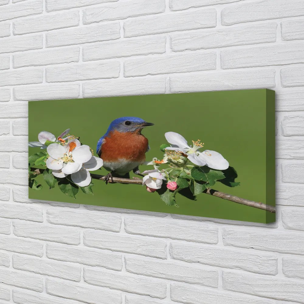 Duży obraz na płótnie Papuga wśród Kwiatów