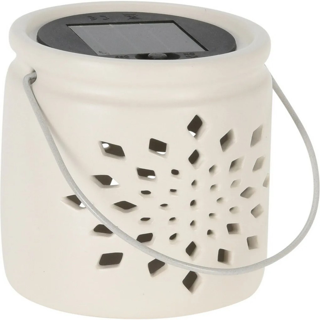 Lampa solarna Darena szara, 9,2 x 9 x 11 cm,porcelana