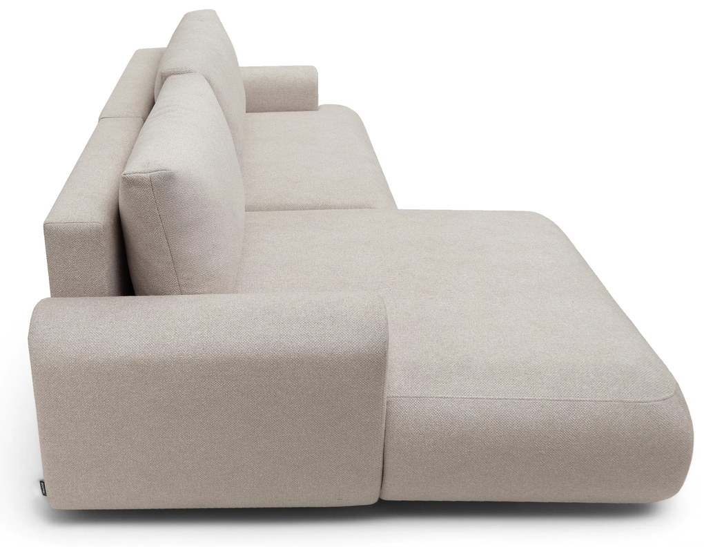 Narożnik Lotulis Mini z funkcją spania lewostronny - kremowa dzianina hydrofobowa Blur 01