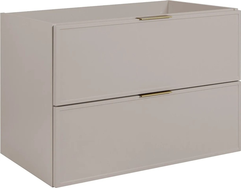 Szafka łazienkowa, kaszmir / dąb craft, uchwyt czarny, 160 ( 2 x 80) x 46 x 57 cm