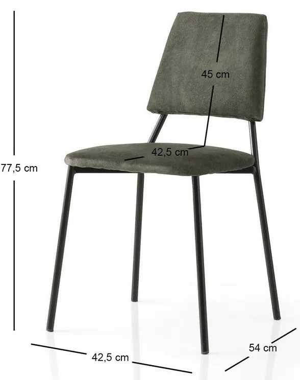 Zestaw krzeseł do jadalni Lima Anthracite andBlack, 2 szt.