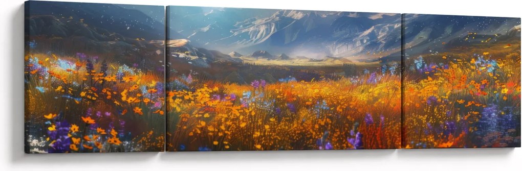 Obraz - Malowany górski krajobraz II. (170x50 cm)