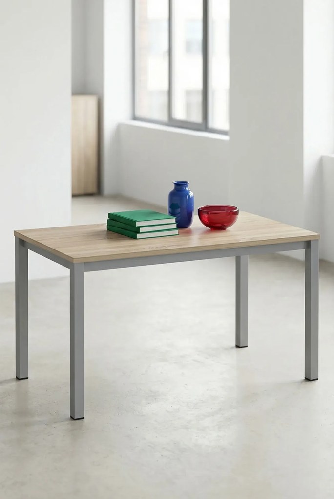 Skandynawskie biurko metalowe dąb sonoma K0-D83