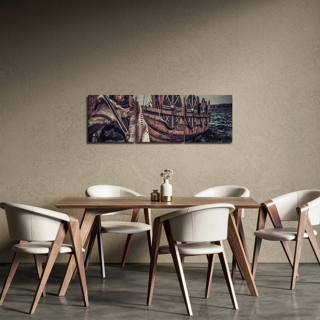 Obraz - Wiking (z zegarem) (90x30 cm)
