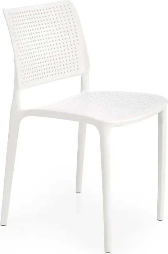Białe minimalistyczne krzesło sztaplowane W0-E74