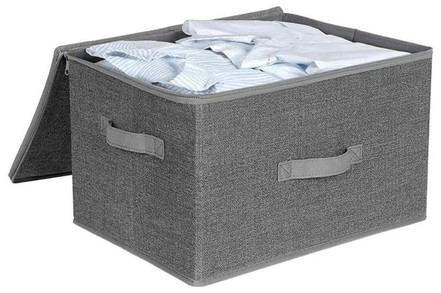 Pudełka do przechowywania ELVIS, 3 szt., 40x30x25cm, szare SongmicsHome