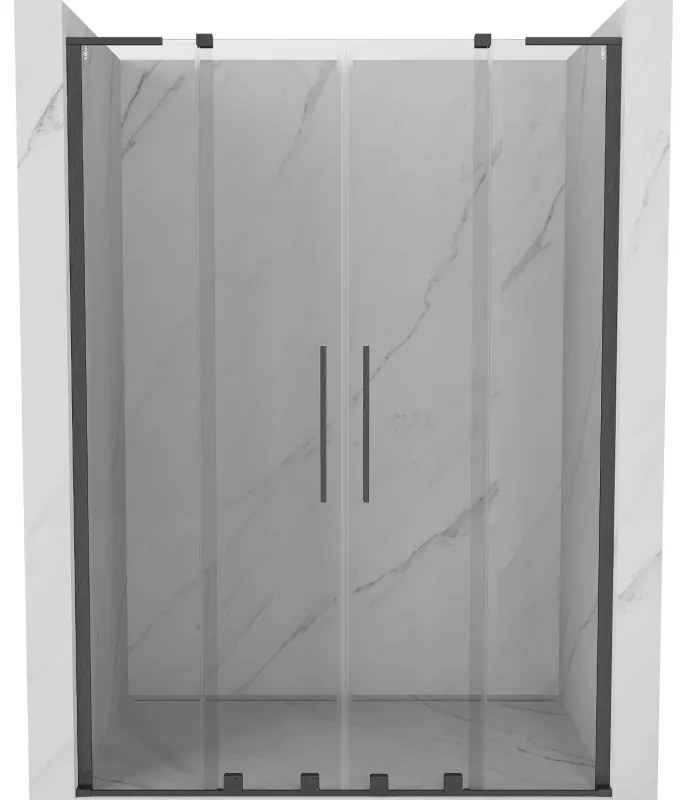 Mexen Velar L Duo drzwi prysznicowe rozsuwane 140 cm, transparent, gun gray szczotkowany - 871-140-003-02-66