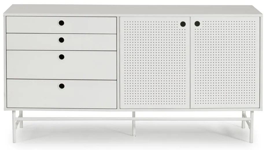 Biała komoda Teulat Punto, szer. 150 cm