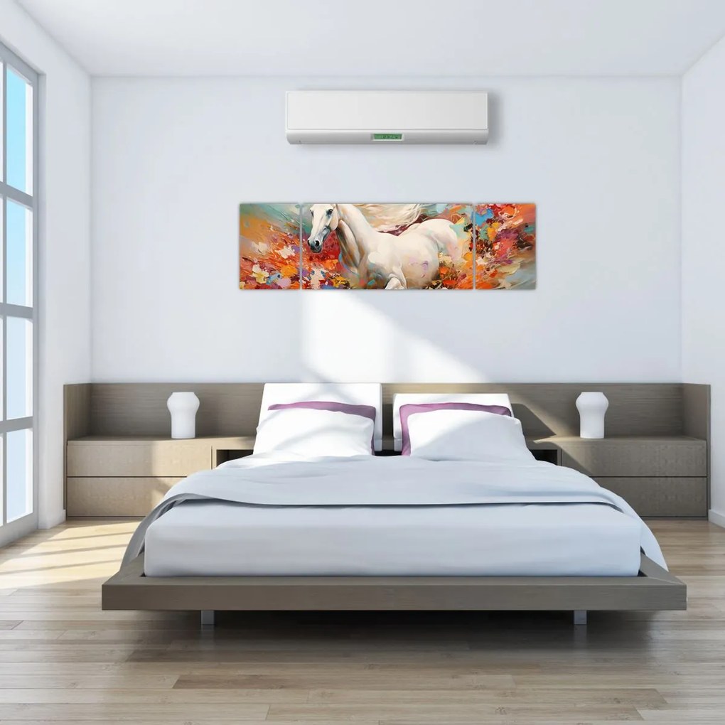 Obraz - Malowanie konia (170x50 cm)