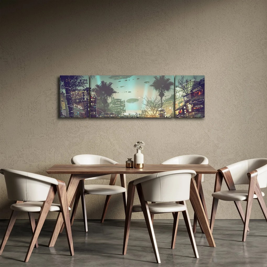 Obraz - miasto w przyszłości (170x50 cm)