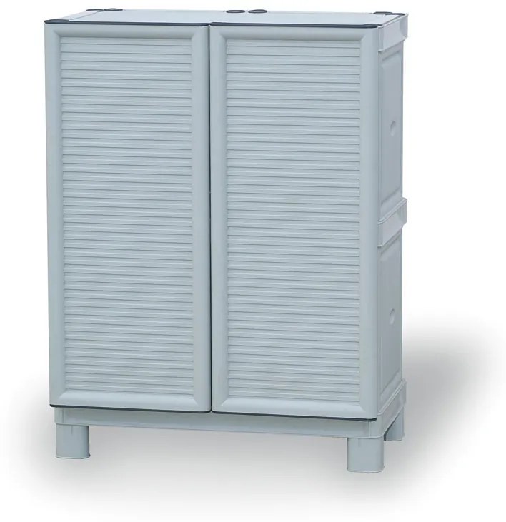 Szafa plastikowa półkowa, , 700 x 390 x 920 mm, szara