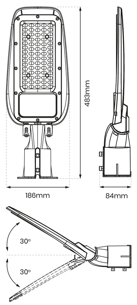 Lampa Uliczna Alley 100W 4000K 230V, pojedyncza, zewnętrzna