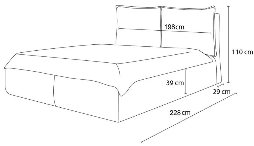 Ciemnozielone tapicerowane łóżko dwuosobowe ze schowkiem i stelażem 180x200 cm Garance – Bobochic Paris