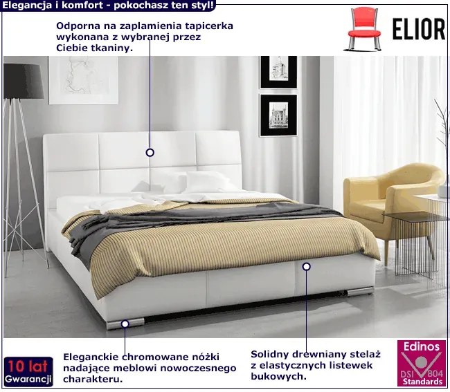 Łóżko tapicerowane Privex 2X 140x200 - 44 kolory