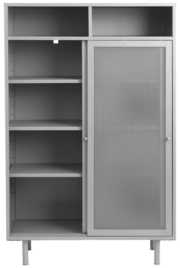 Szara metalowa szafka z drzwiami przesuwnymi 90x140x40 cm Veep – Unique Furniture