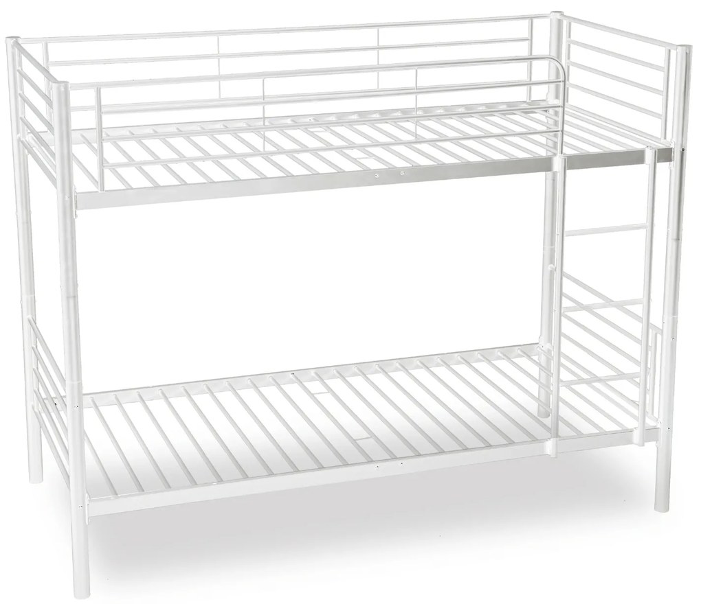 Łóżko Piętrowe Dla Dzieci 90x200 cm RODEZ Metalowe Białe