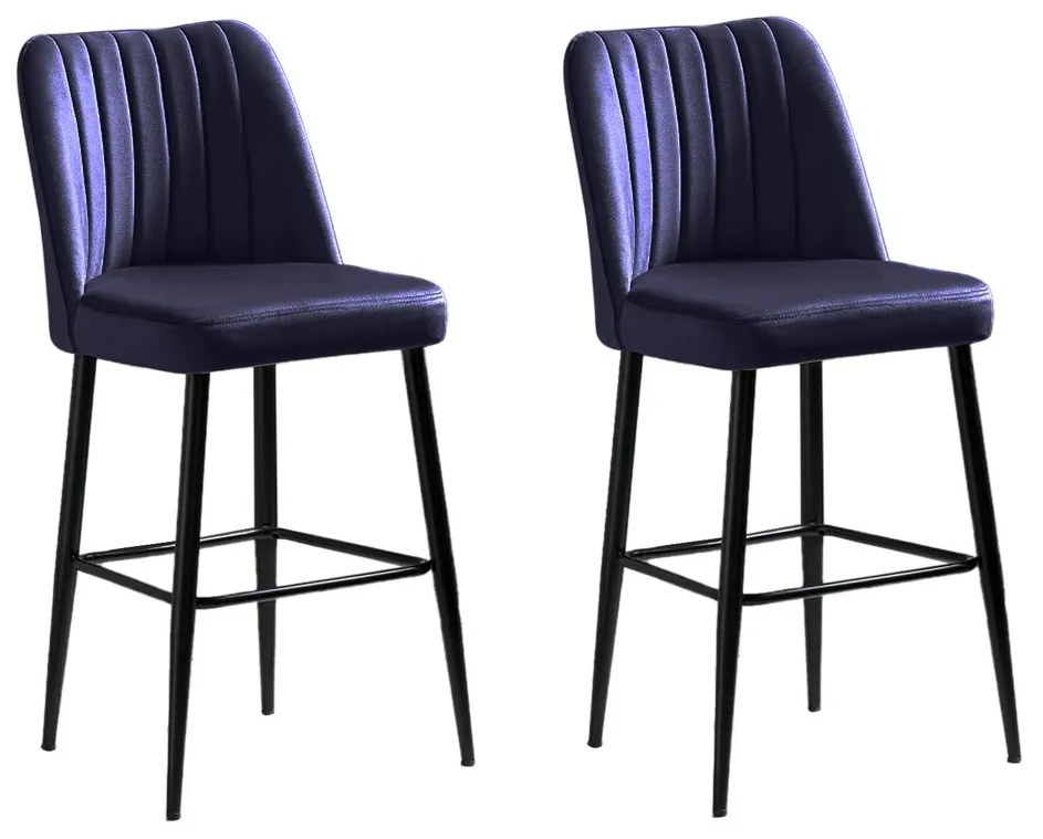 Zestaw krzeseł barowych Vento Sax Blue and Black, 2 szt., 2 szt.
