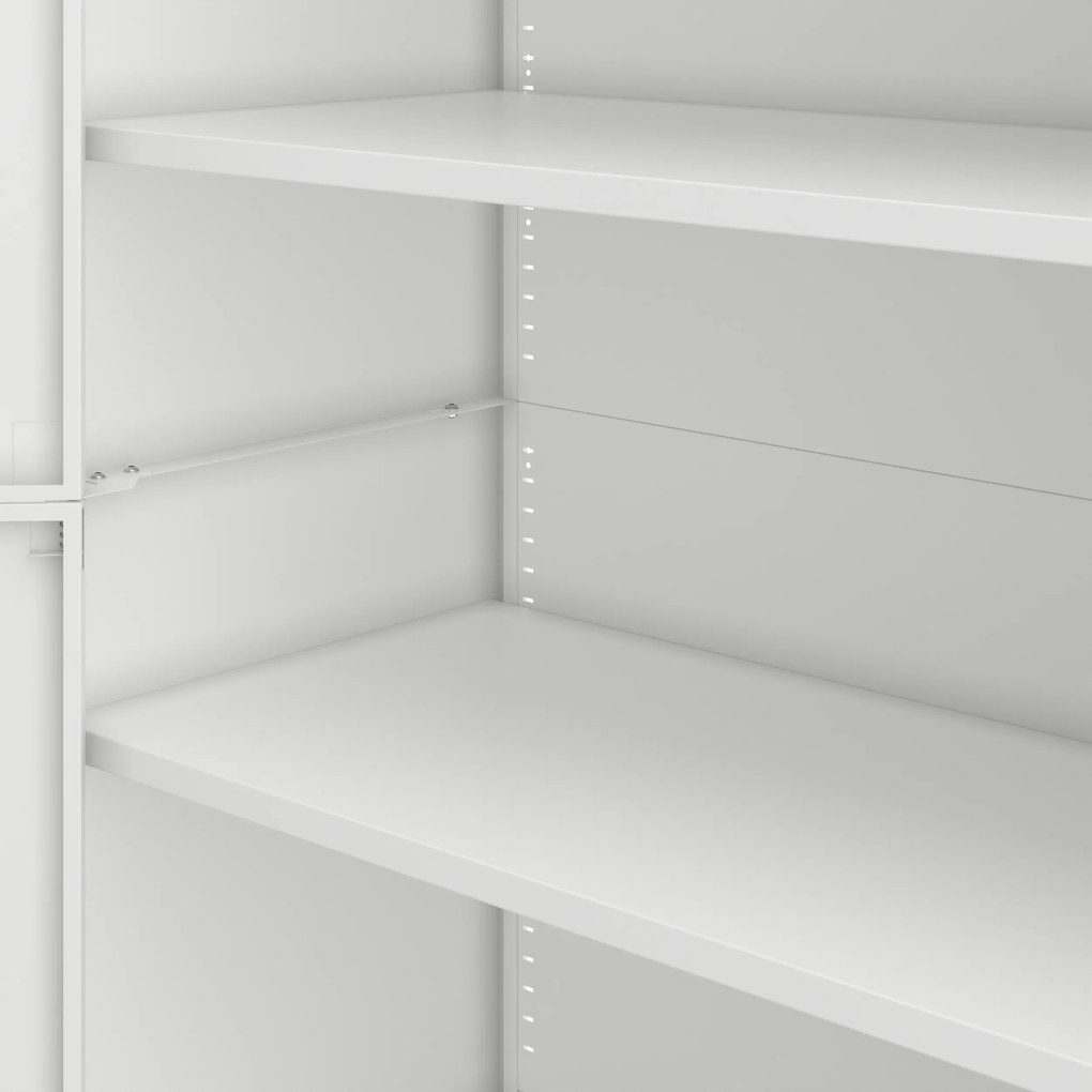 Biurowa szafa metalowa JAN, 900 x 1850 x 400 mm, Smart: biała