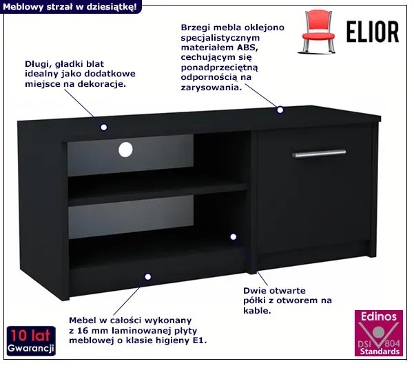 Czarna szafka pod telewizor L2-N70