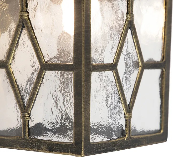 Romantyczna lampa ścienna zewnętrzna brązowa - London
