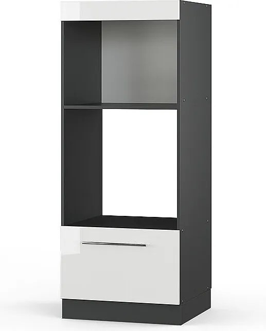 Szafka do mikrofalówki biały wysoki połysk 60x58.1x153.6 fame-line