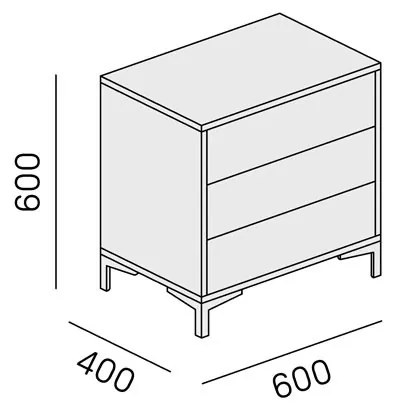 Komoda biurowa z 3 szufladami LAYERS, solidna podstawa, biała / szara