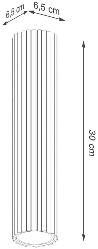 Ryflowana Czarna Lampa 30Cm W3-H93
