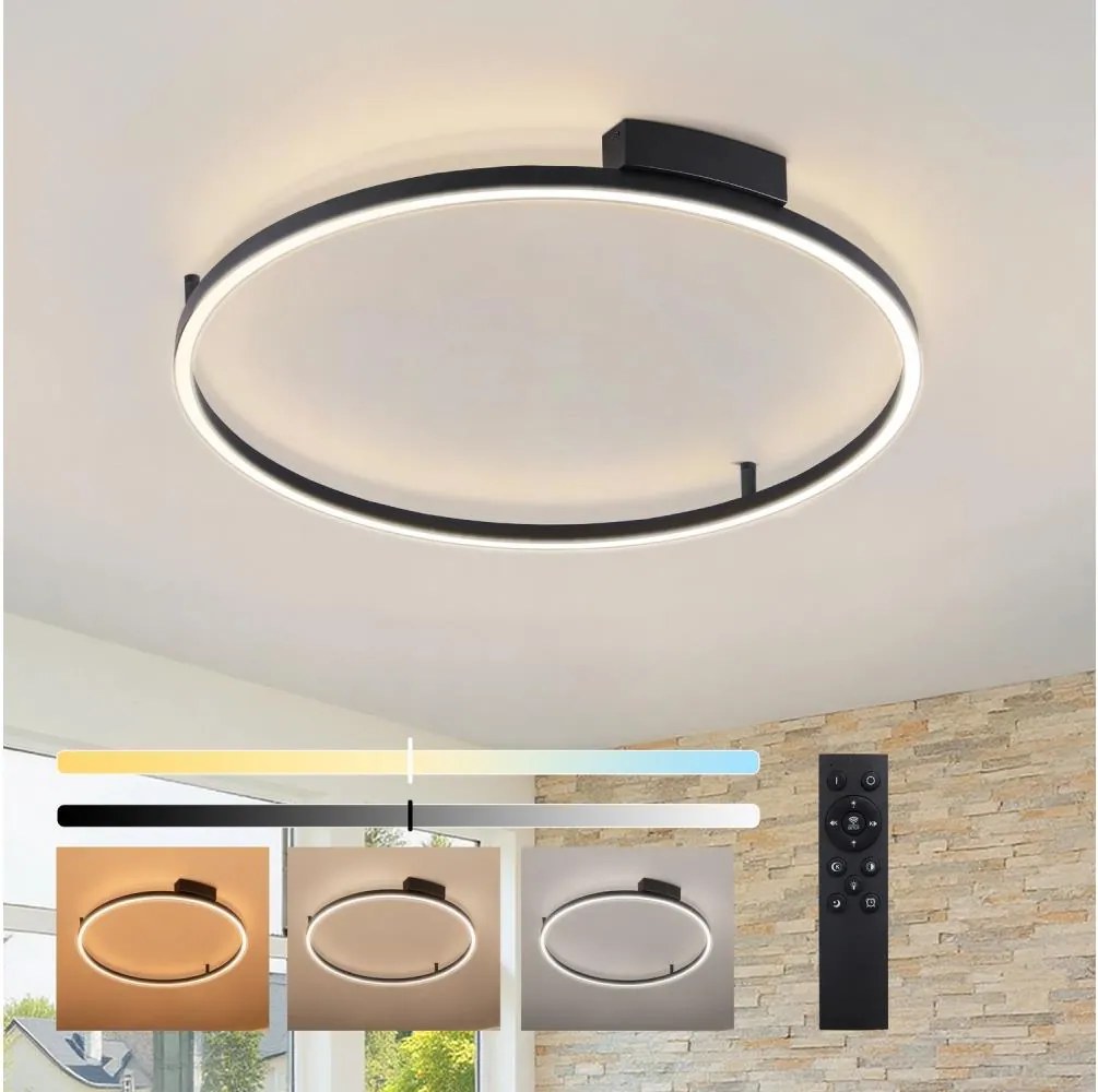 Brilagi - ściemnialna oprawa LED PORTOFINO LED/60W/230V o średnicy 80 cm, czarna + pilot
