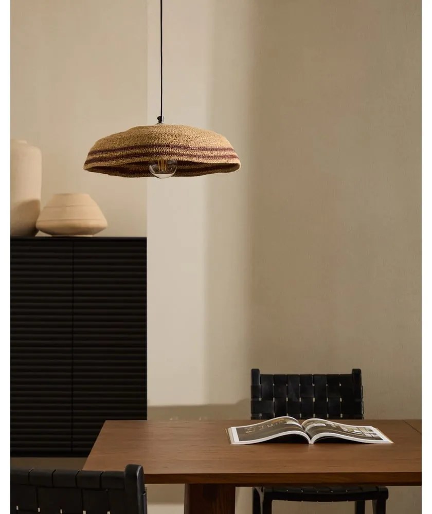 Lampa wisząca w naturalnym kolorze z kloszem z trawy morskiej ø 44 cm Vinyola – Kave Home