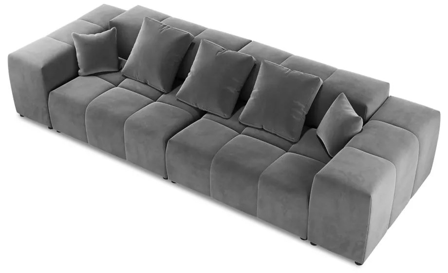 Szara aksamitna sofa 320 cm Rome Velvet – Cosmopolitan Design