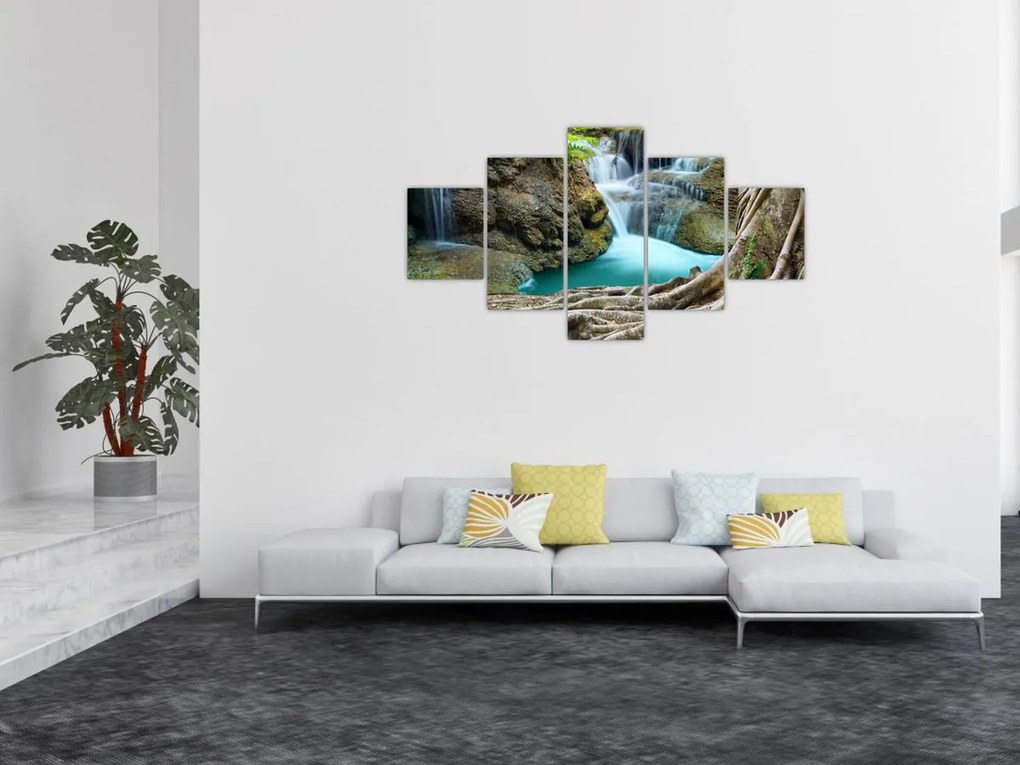 Obraz - Rzeka z wodospadami (125x70 cm)