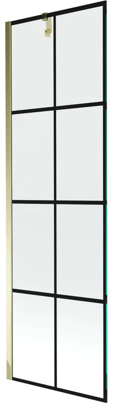 Mexen Next parawan nawannowy 1-skrzydłowy 60 x 150 cm, czarny wzór, złoty - 895-060-000-00-77-50