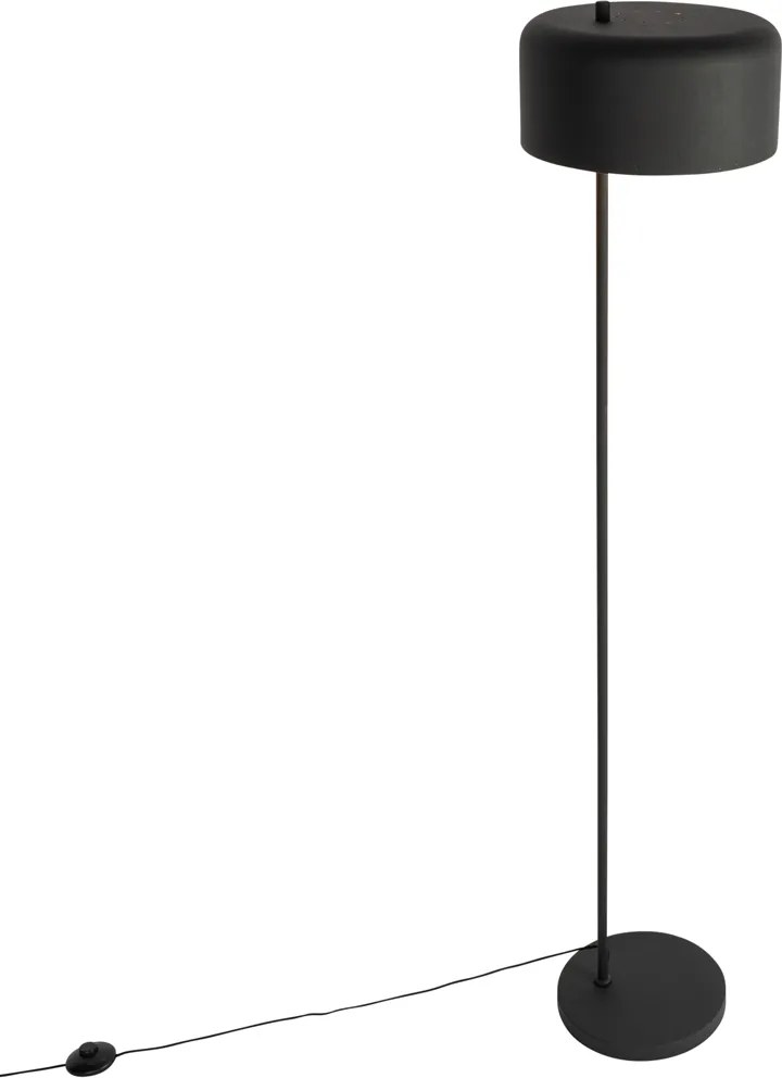 Lampa podłogowa retro czarna ze złotym wnętrzem - Jinte