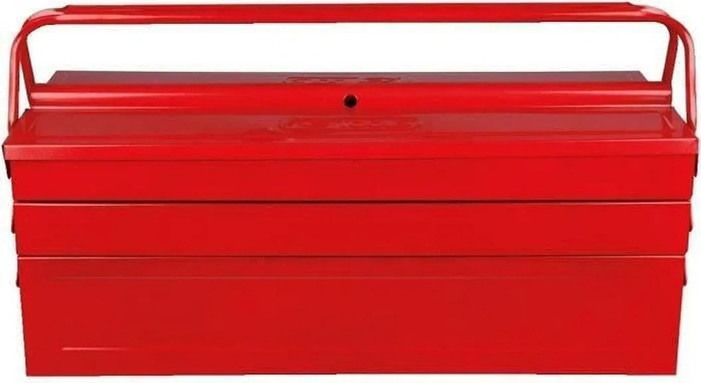 Metalowa skrzynka narzędziowa KS Tools czerwona 5 przegródek 53x21x20 cm z możliwością zamknięcia na kłódkę