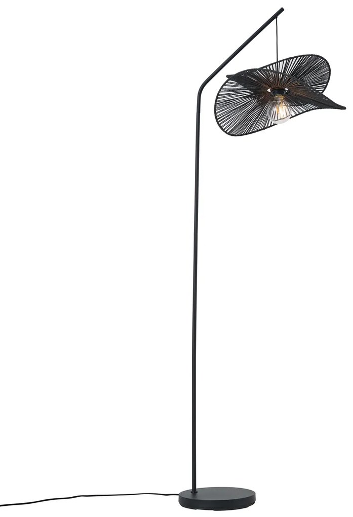 Lampa podłogowa Art Deco czarna z czarnym kloszem - Nest ArtDeco Oswietlenie wewnetrzne