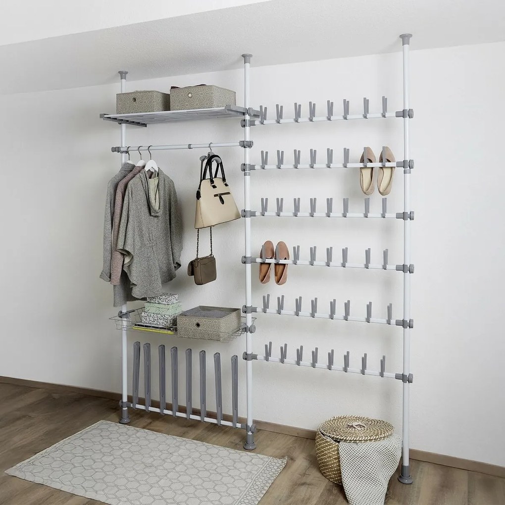 Wenko Zestaw 2 teleskopowych drążków poziomych Herkules, białe