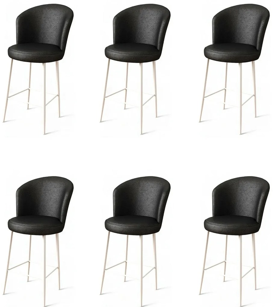 Zestaw krzeseł barowych Uras Black and White, 6szt., 6 szt.