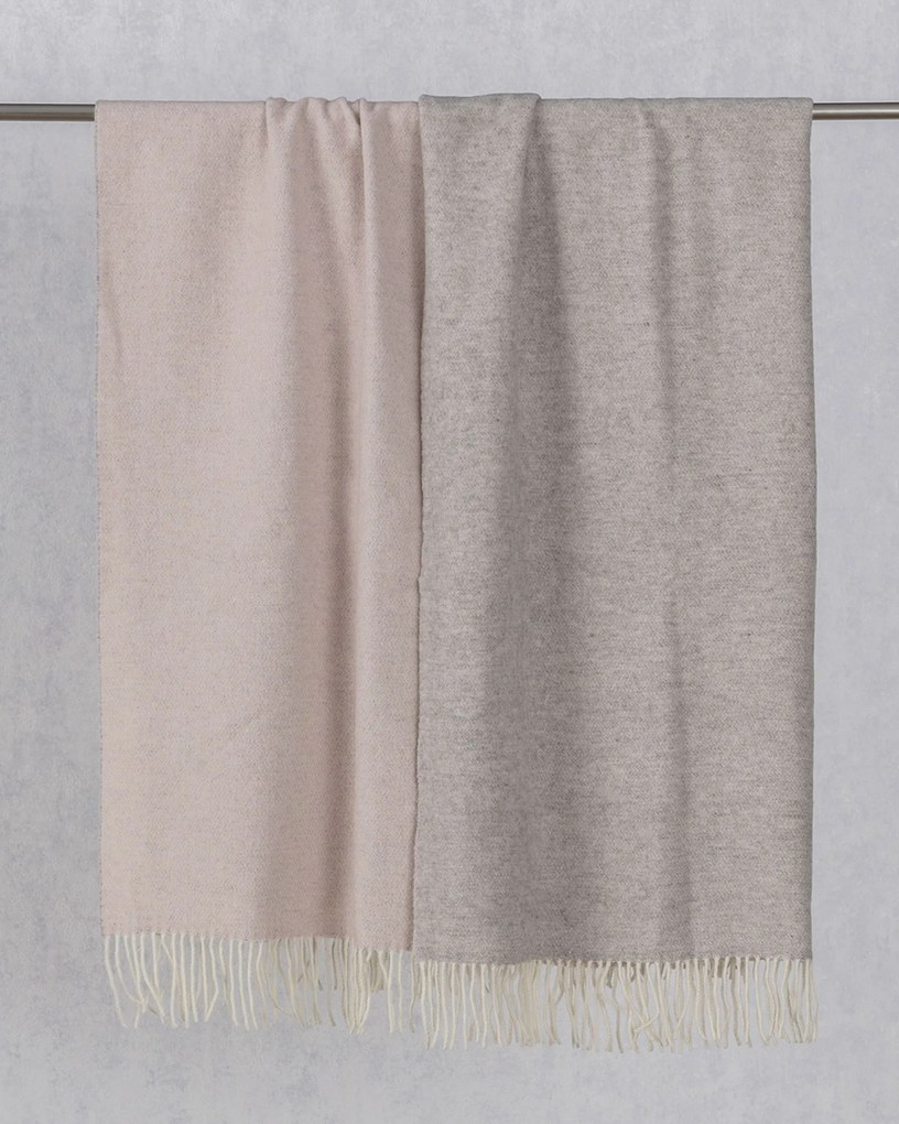 Pled Merinos 140x200 cm melange grey pink