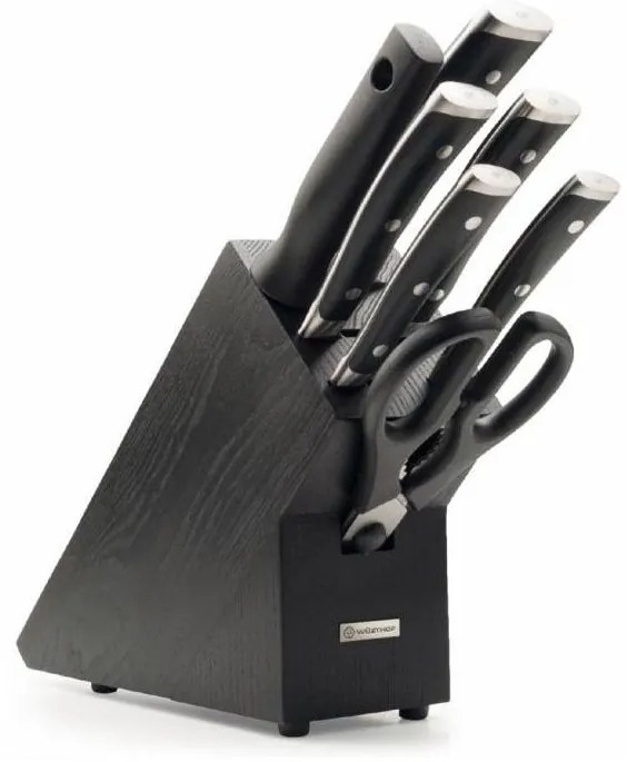 Wüsthof CLASSIC IKON 8-częściowy zestaw noży kuchennych w stojaku, jesion/czarny