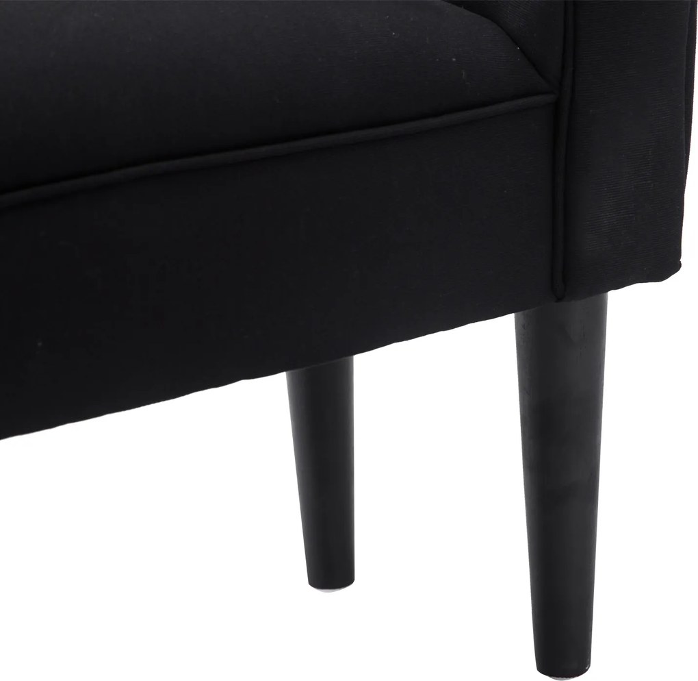 HOMCOM Sypialnia Ławka Ławka Tapicerowana Ławka MDF Pianka Czarna