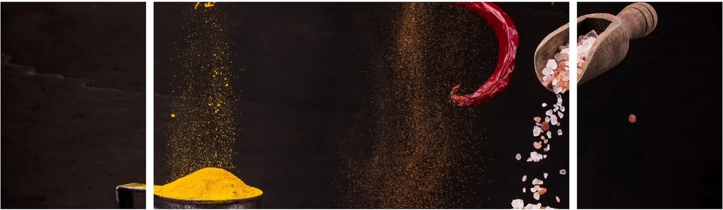 Obraz - Przyprawy w ruchu (170x50 cm)